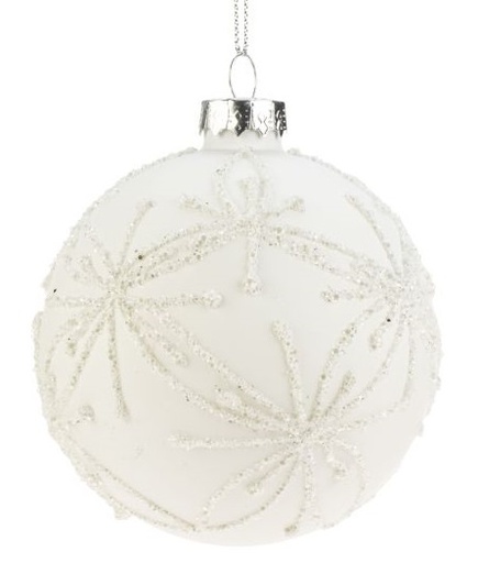 [3555] LASIPALLO 8CM VALKOINEN